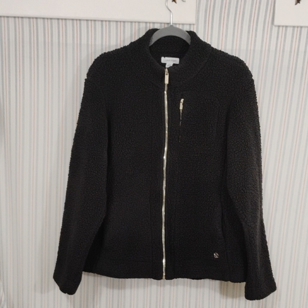 Calvin Cline Black Sherpa Fleece Jacket XL